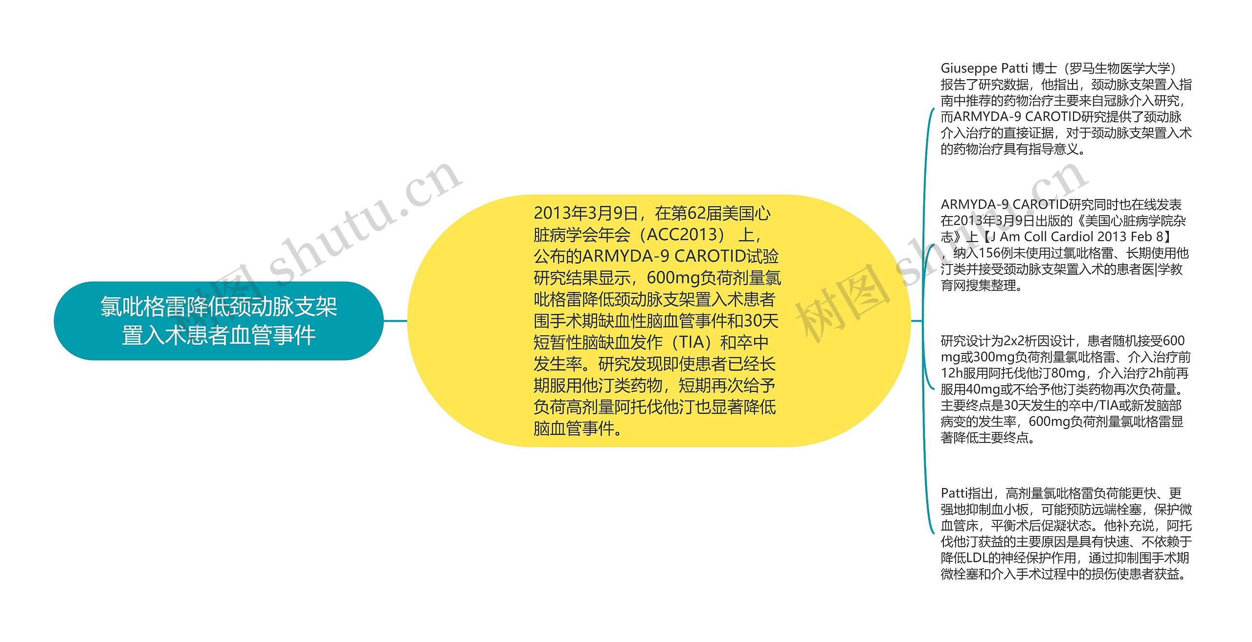 氯吡格雷降低颈动脉支架置入术患者血管事件思维导图