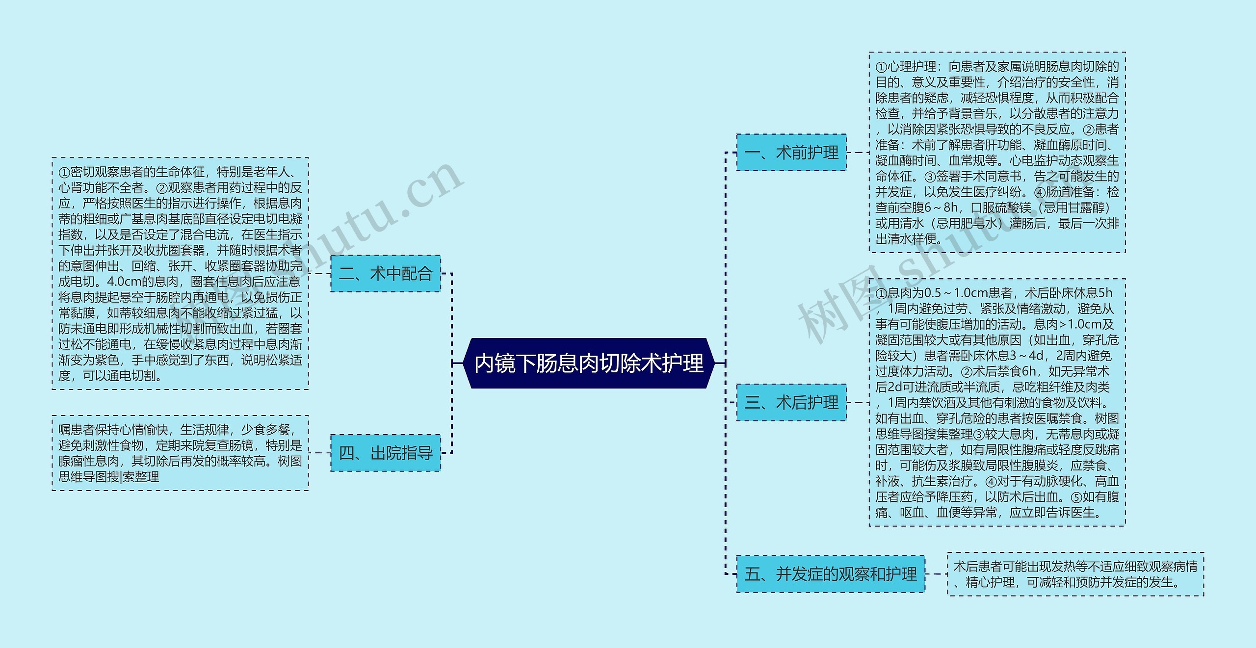 内镜下肠息肉切除术护理思维导图