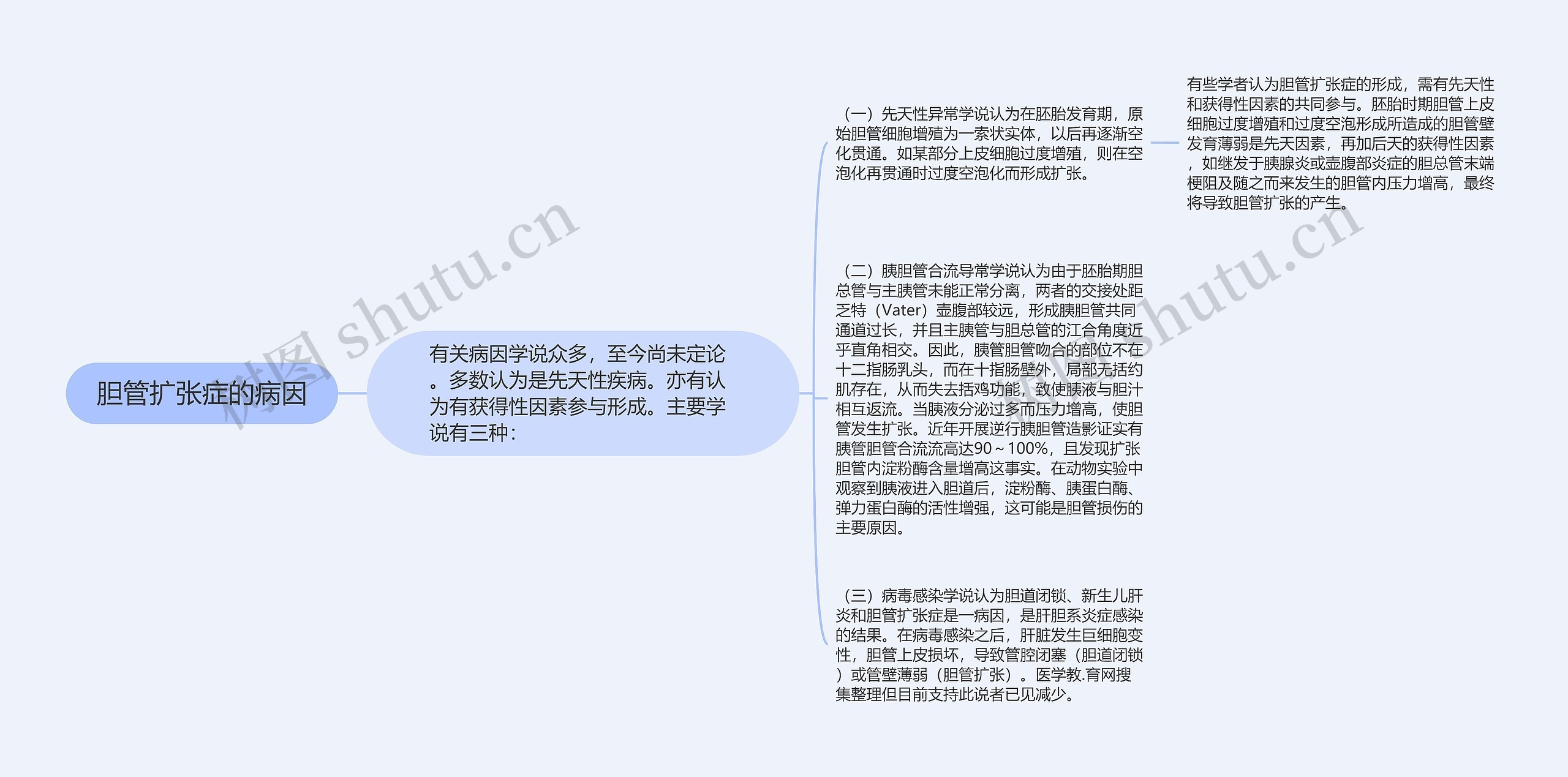 胆管扩张症的病因思维导图