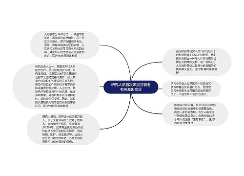 研究人员首次识别与衰老有关基因变异