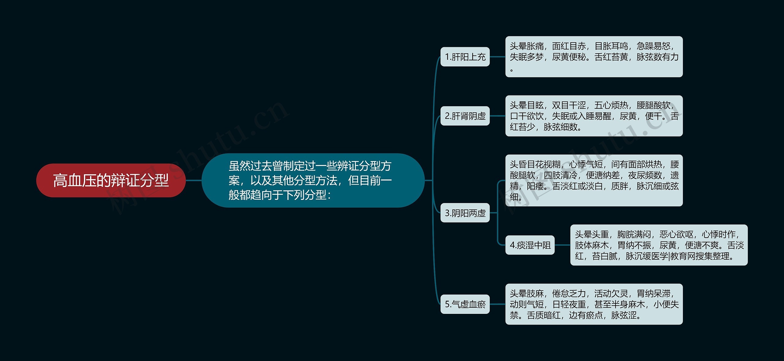 高血压的辩证分型思维导图