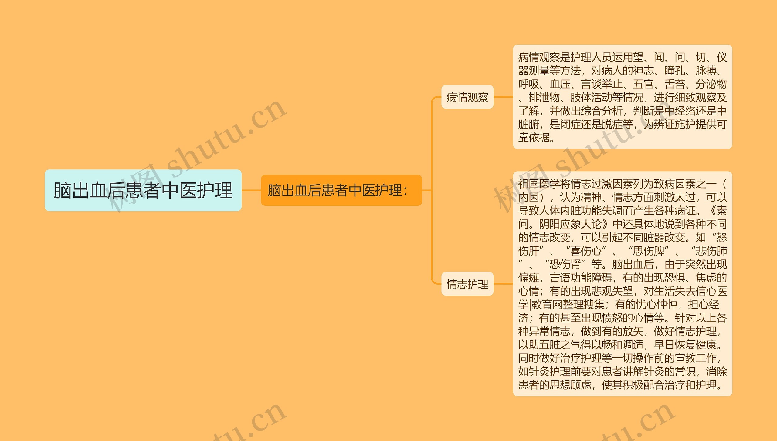 脑出血后患者中医护理思维导图