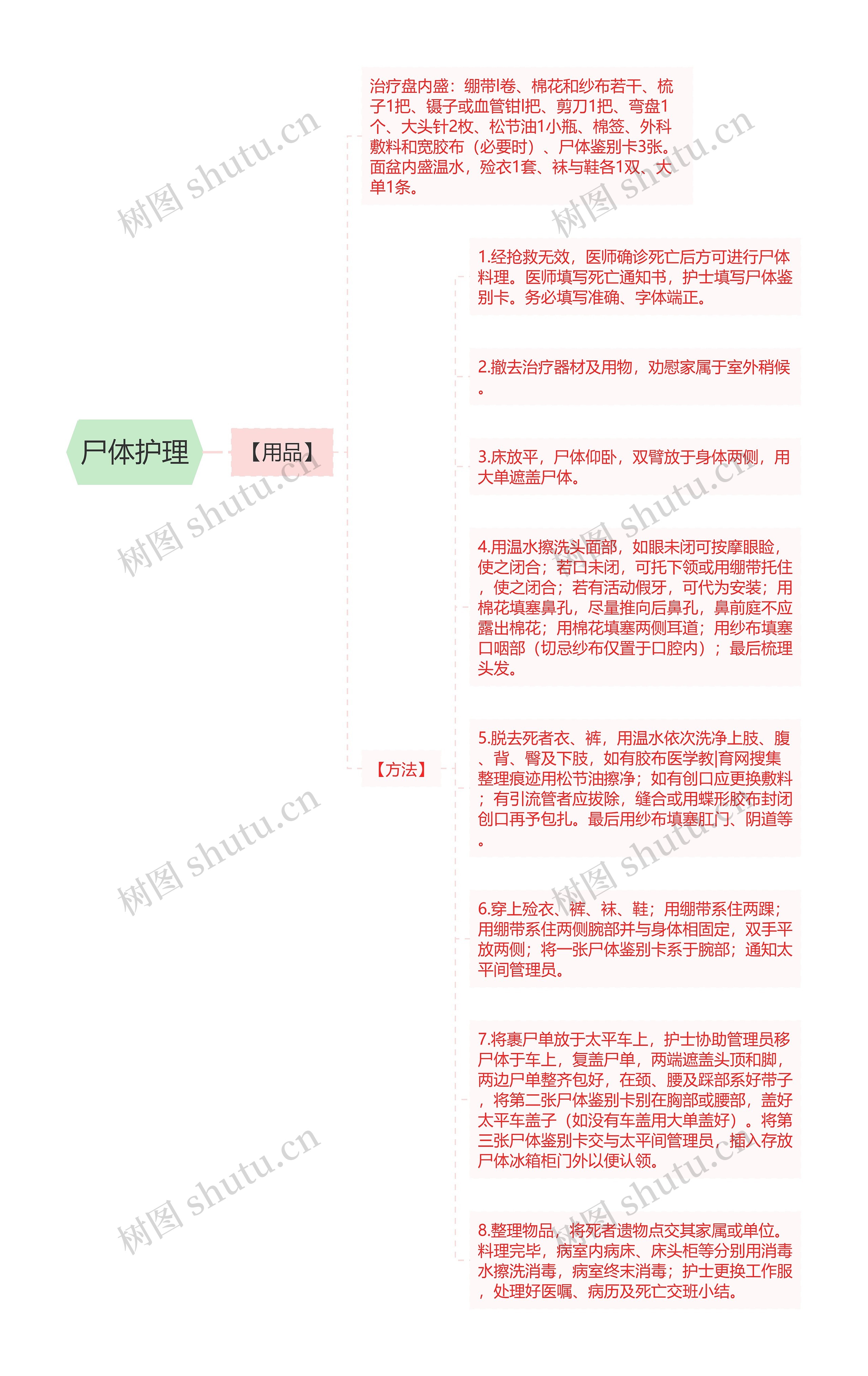 尸体护理思维导图