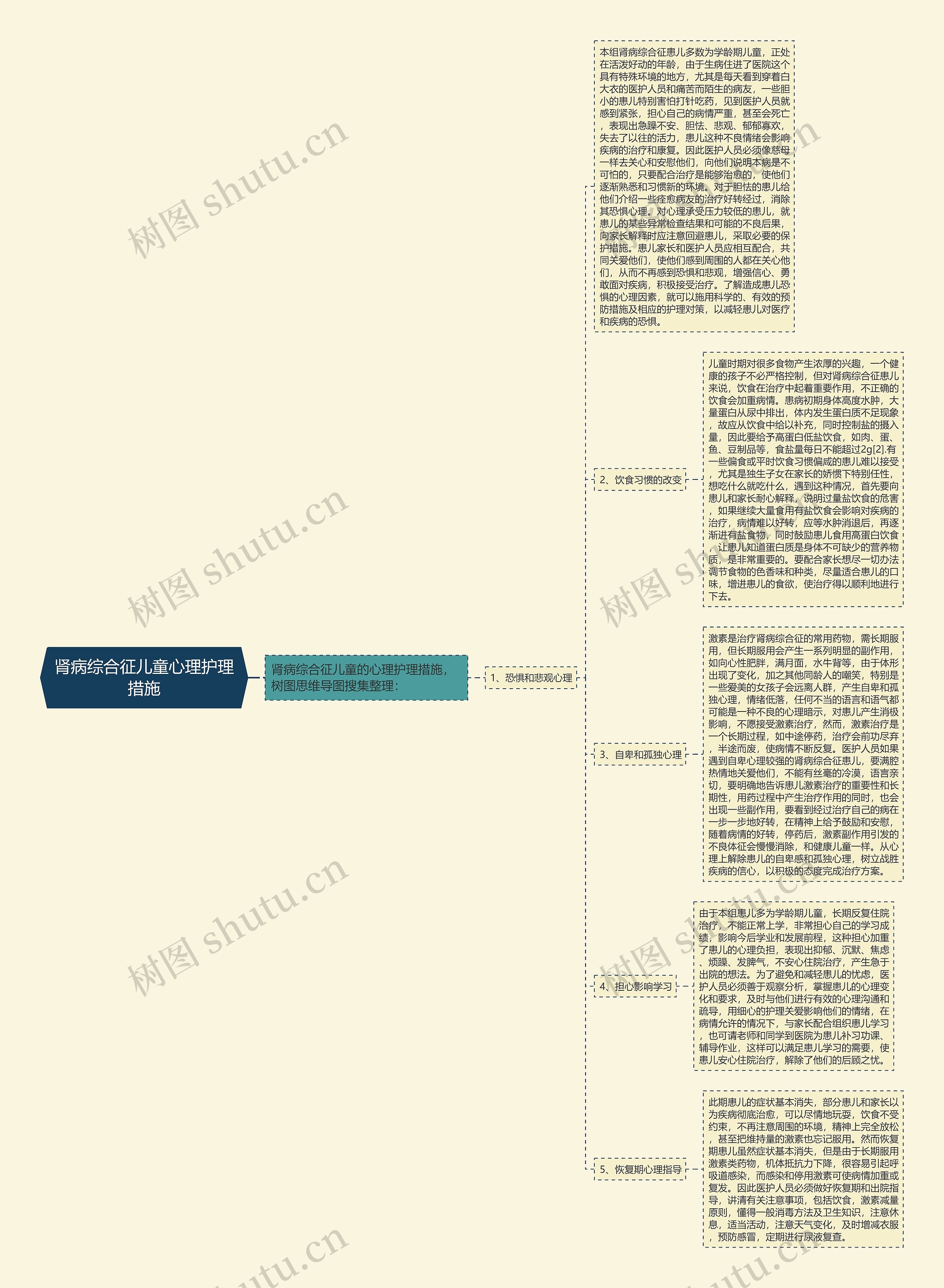 肾病综合征儿童心理护理措施思维导图