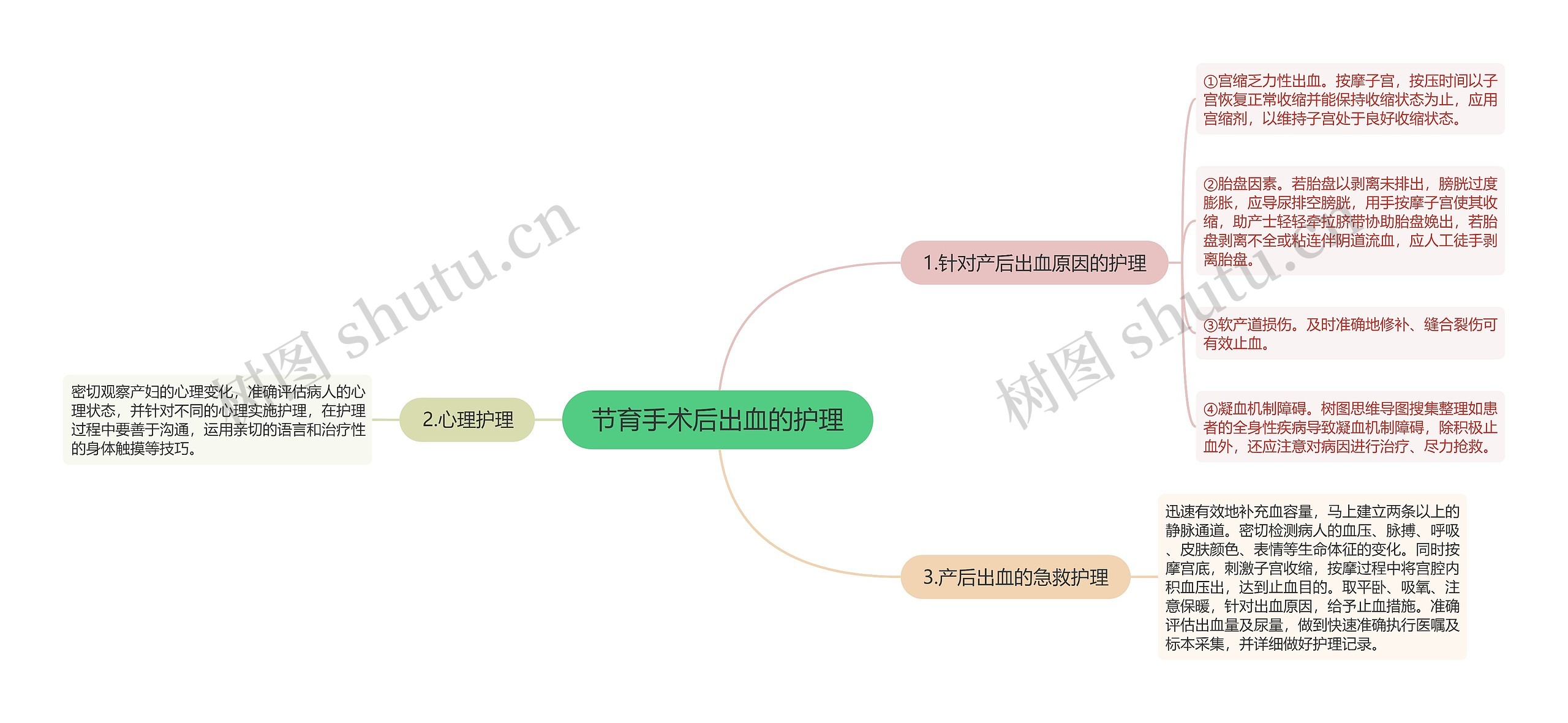 节育手术后出血的护理思维导图