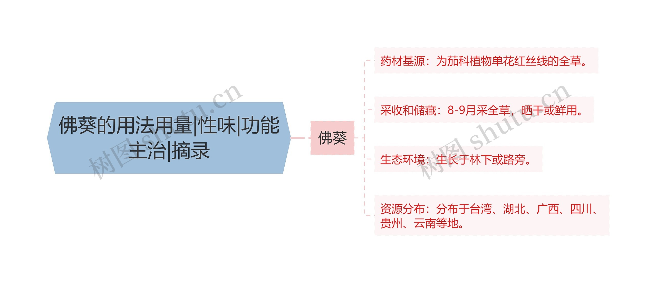 佛葵的用法用量|性味|功能主治|摘录思维导图