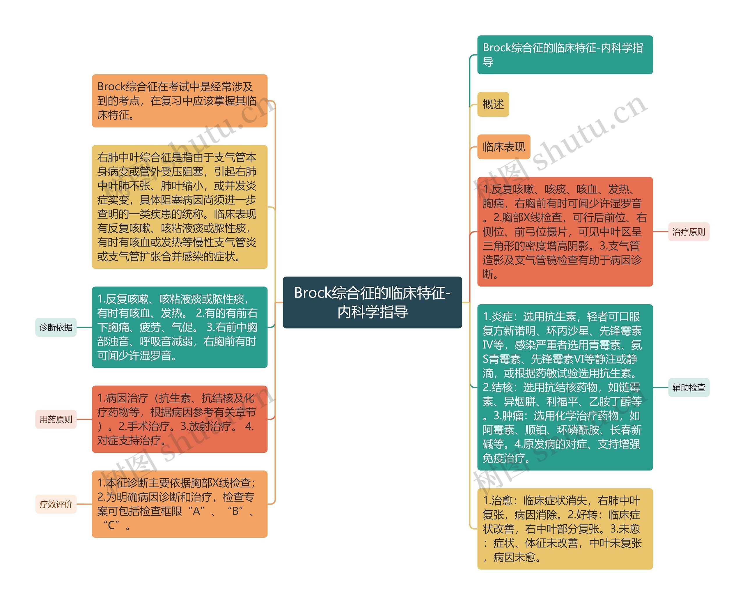 Brock综合征的临床特征-内科学指导思维导图