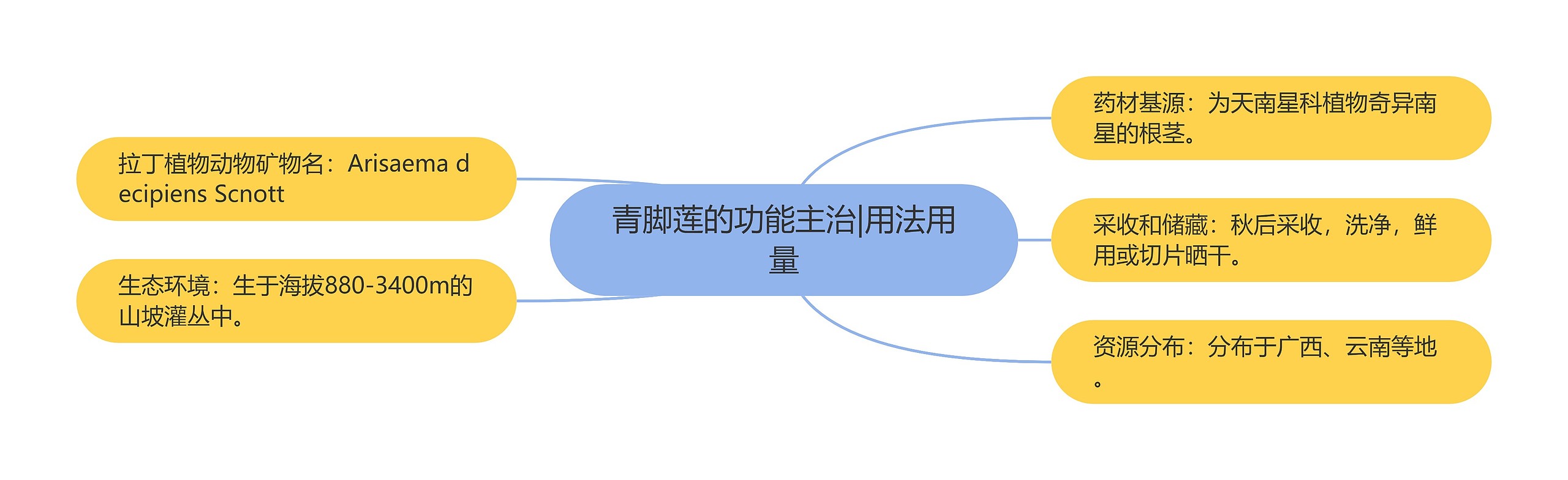 青脚莲的功能主治|用法用量思维导图