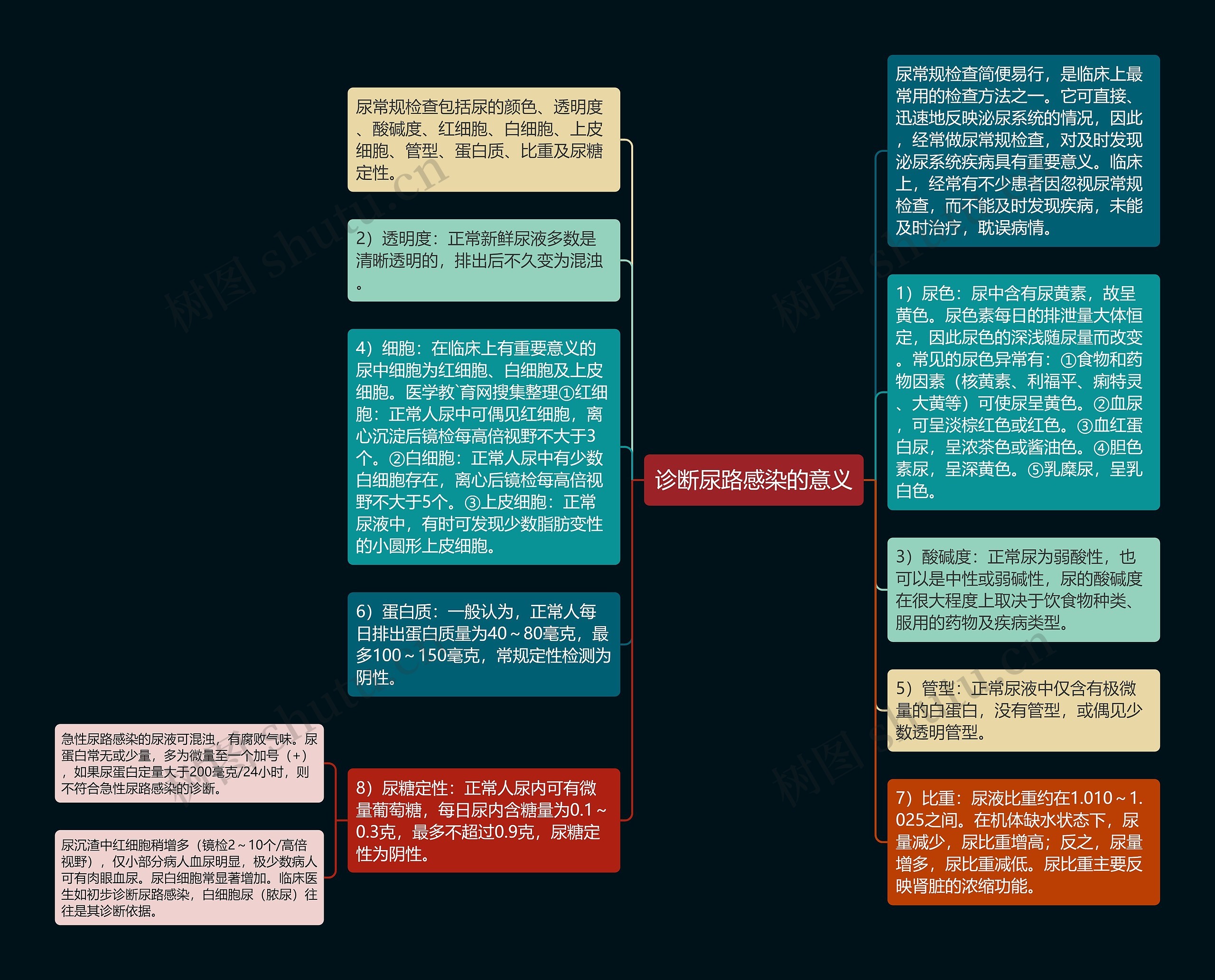 诊断尿路感染的意义思维导图