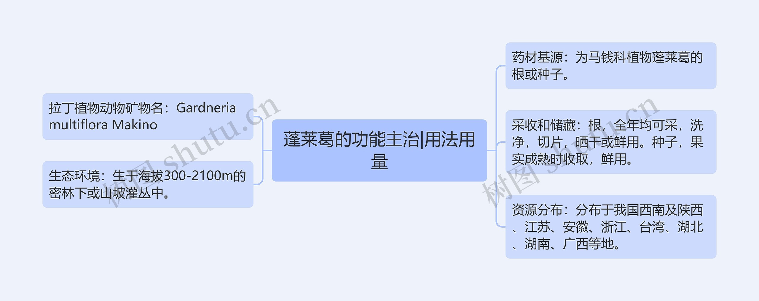 蓬莱葛的功能主治|用法用量思维导图