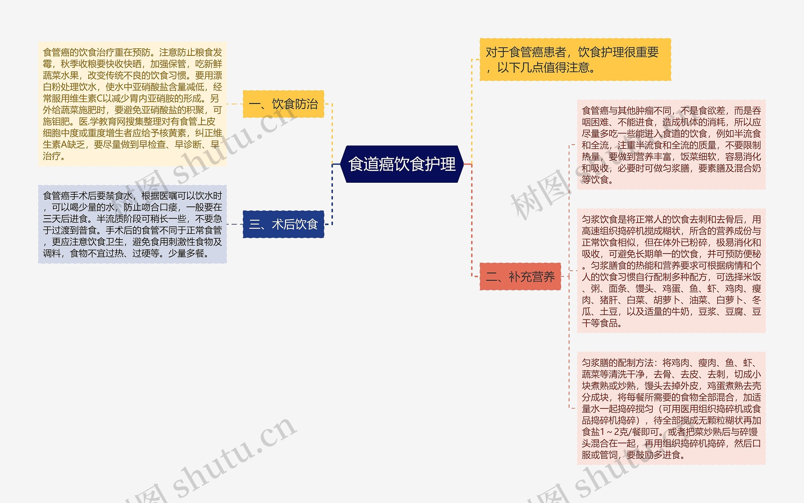 食道癌饮食护理思维导图