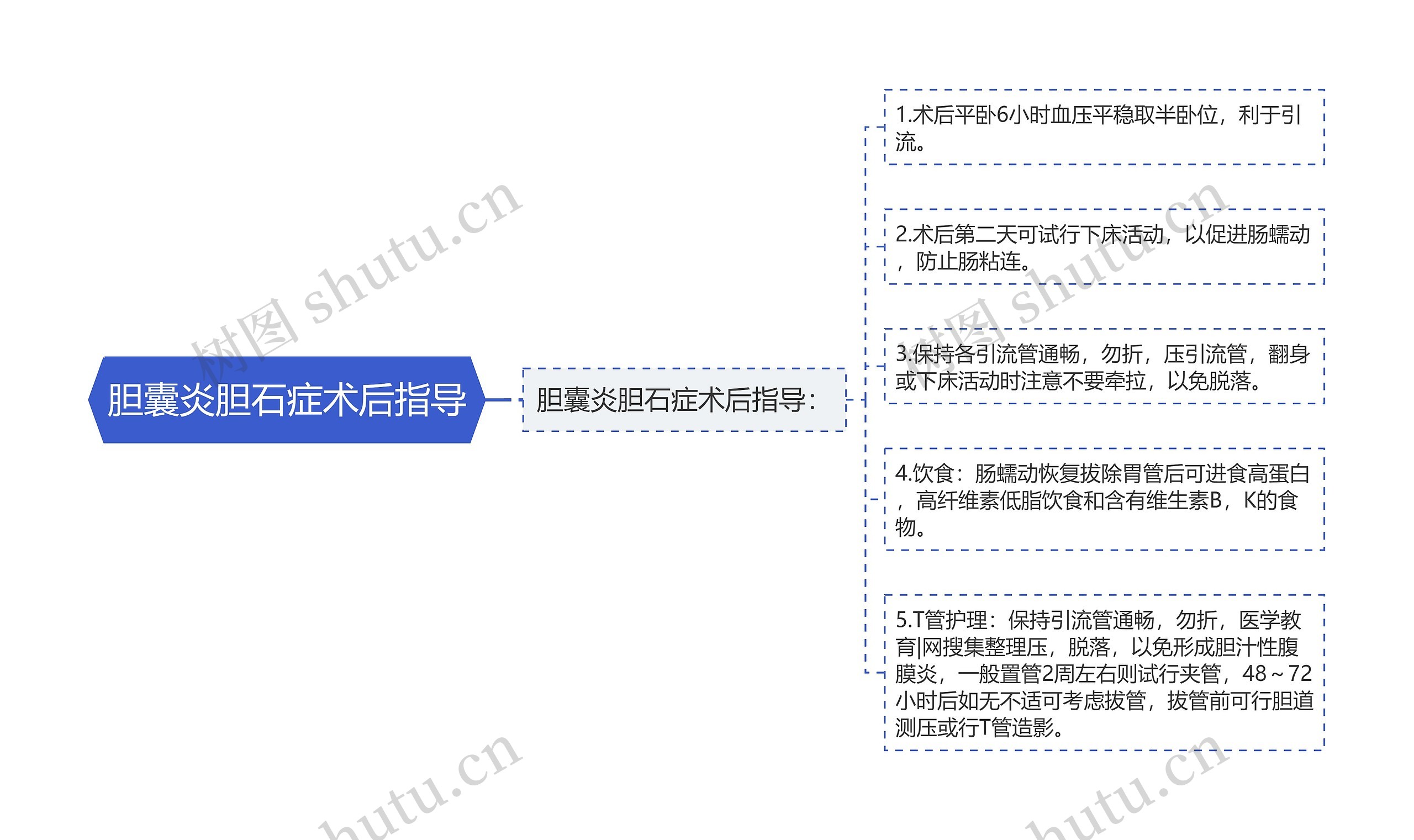 胆囊炎胆石症术后指导思维导图