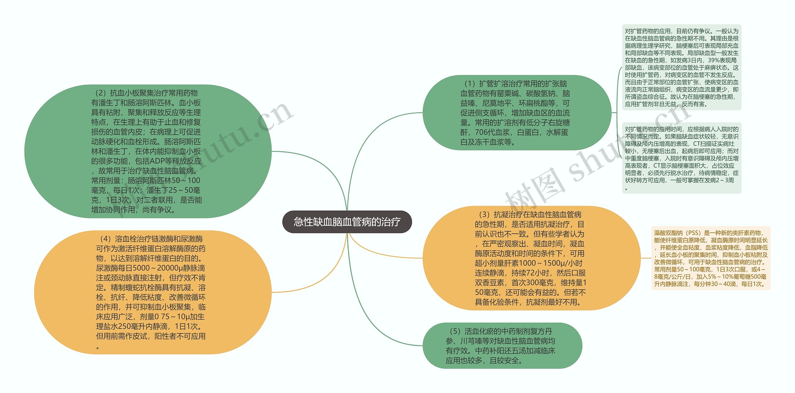 急性缺血脑血管病的治疗思维导图