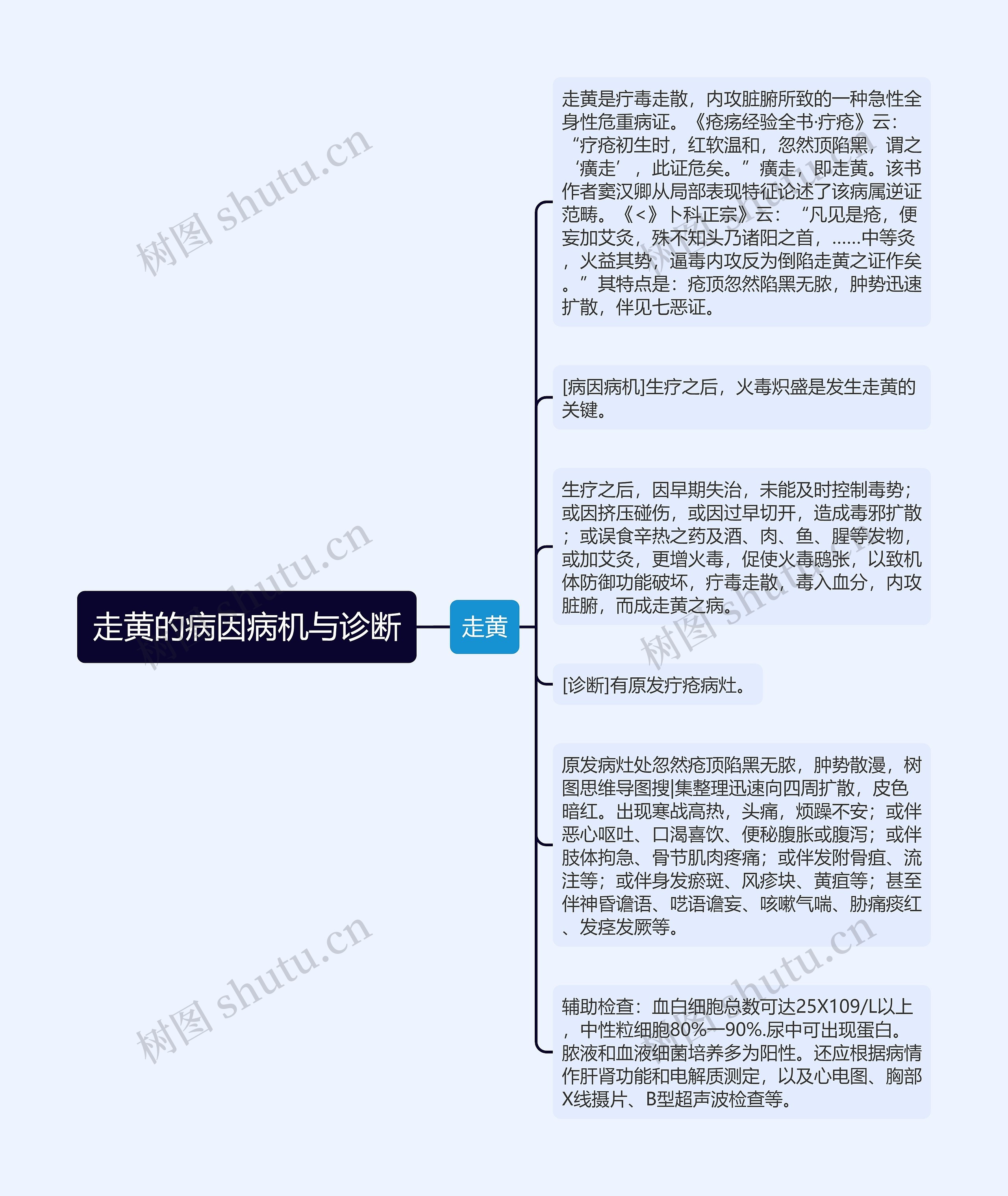 走黄的病因病机与诊断思维导图