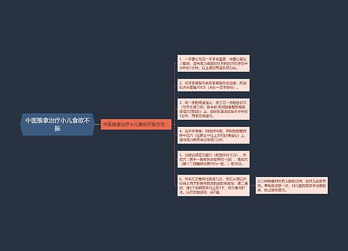 中医推拿治疗小儿食欲不振