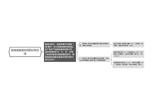 输液速度及时间的计算方法