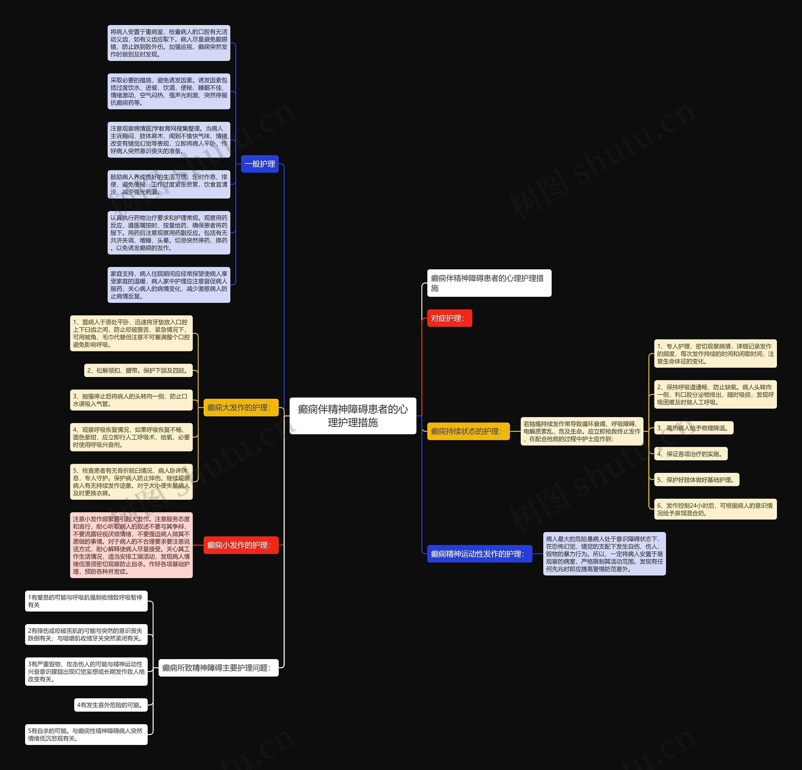 癫痫伴精神障碍患者的心理护理措施思维导图