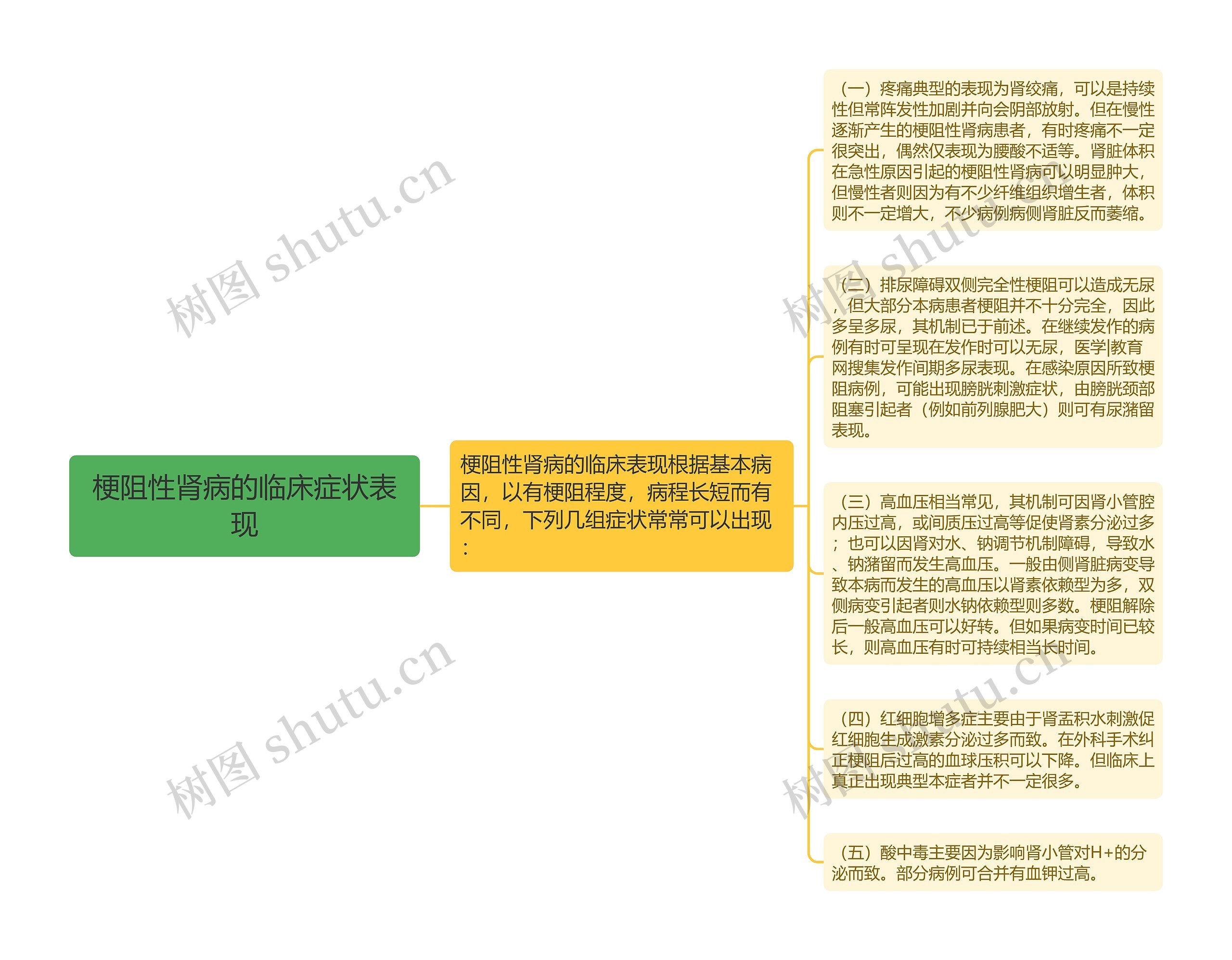 梗阻性肾病的临床症状表现思维导图