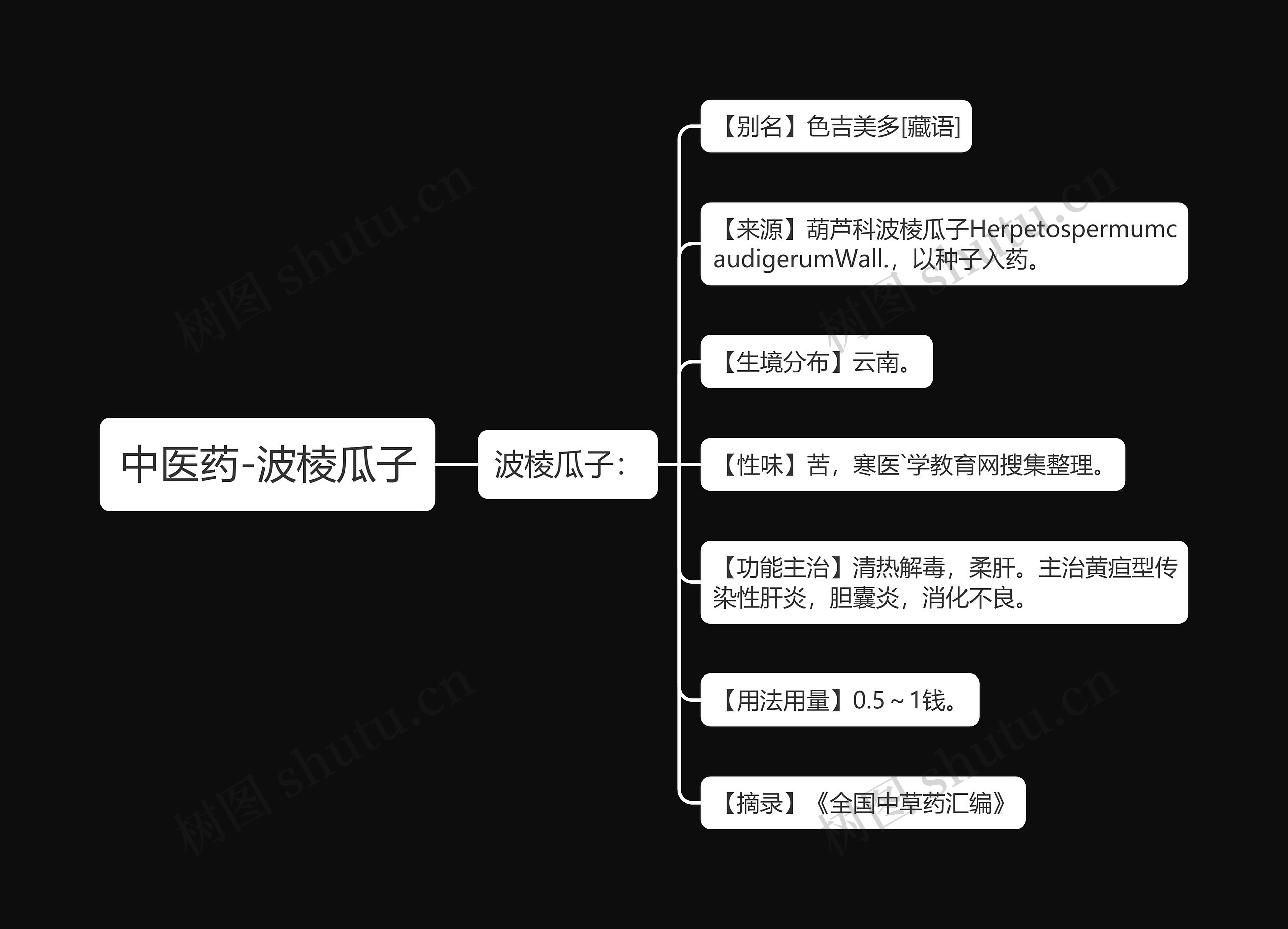 中医药-波棱瓜子思维导图