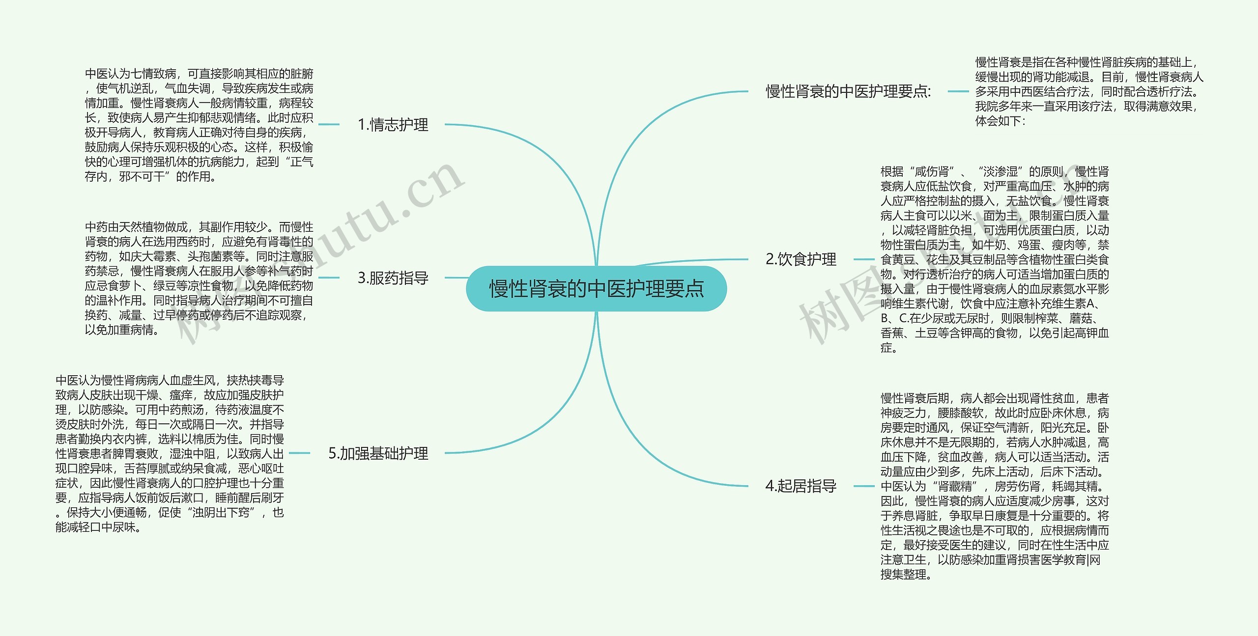 慢性肾衰的中医护理要点思维导图