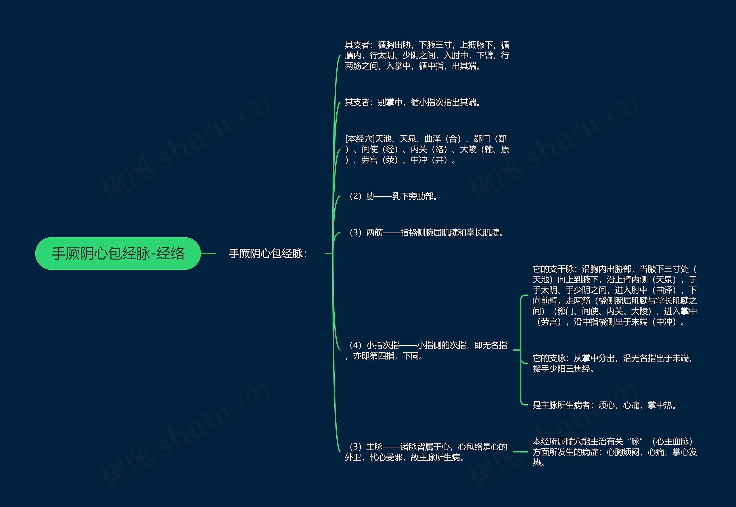 手厥阴心包经脉-经络思维导图