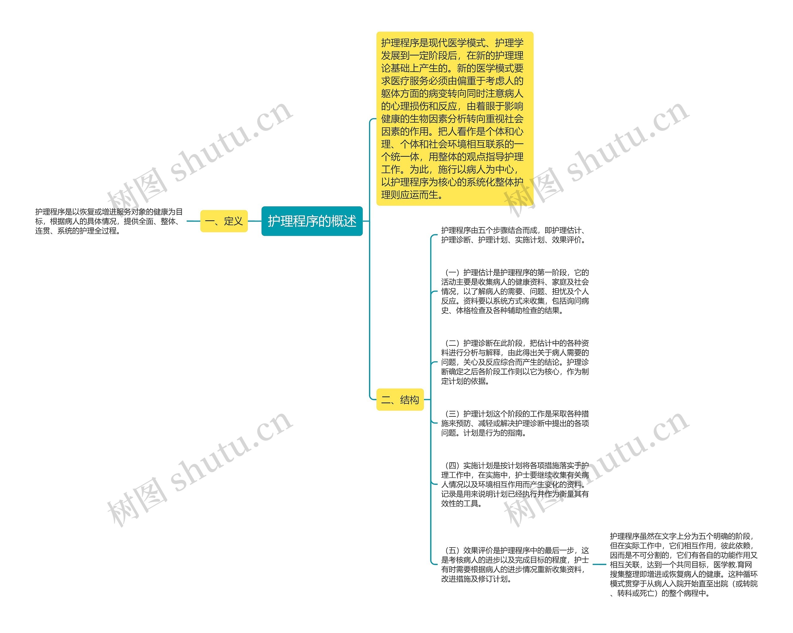 护理程序的概述思维导图