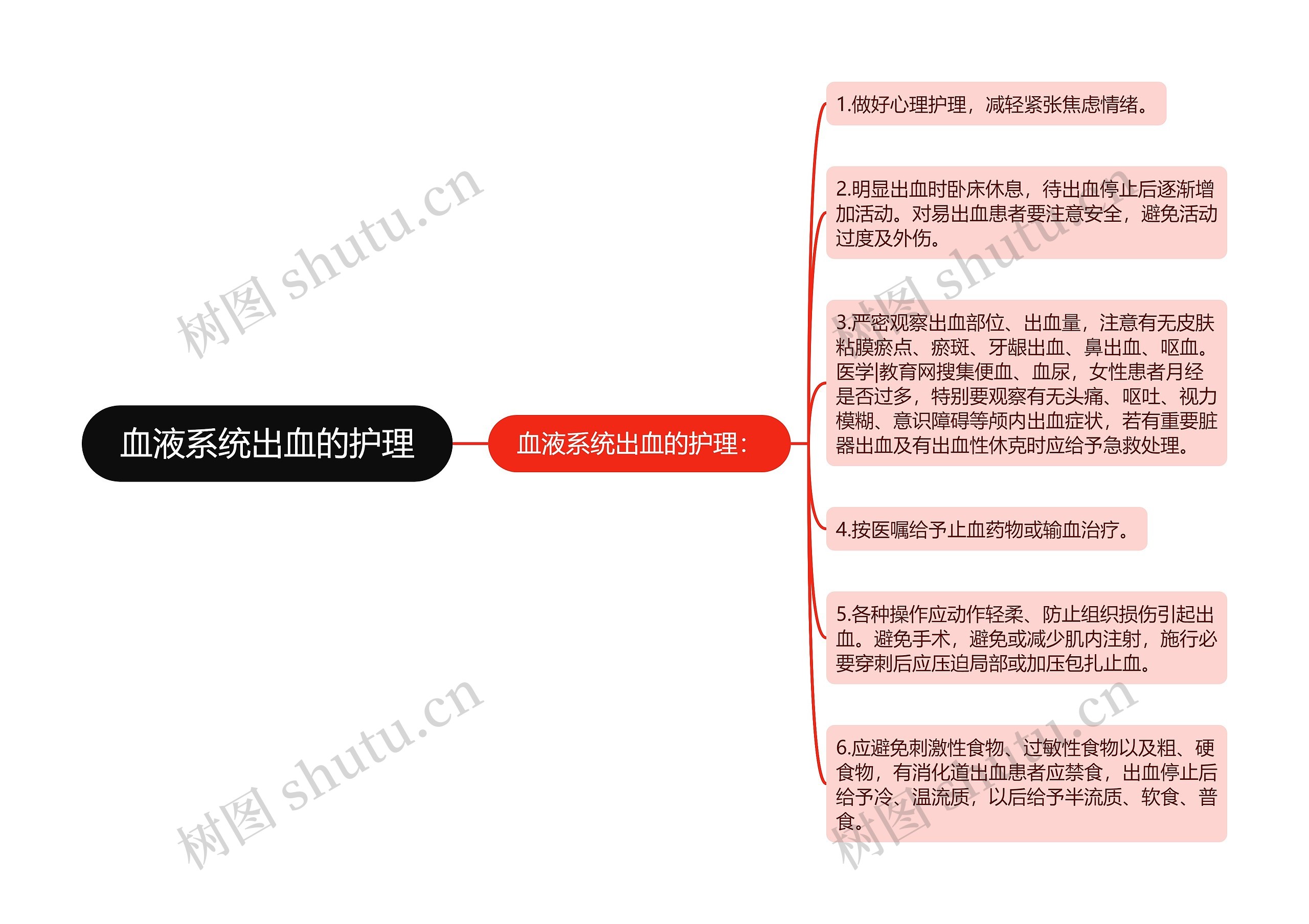 血液系统出血的护理思维导图