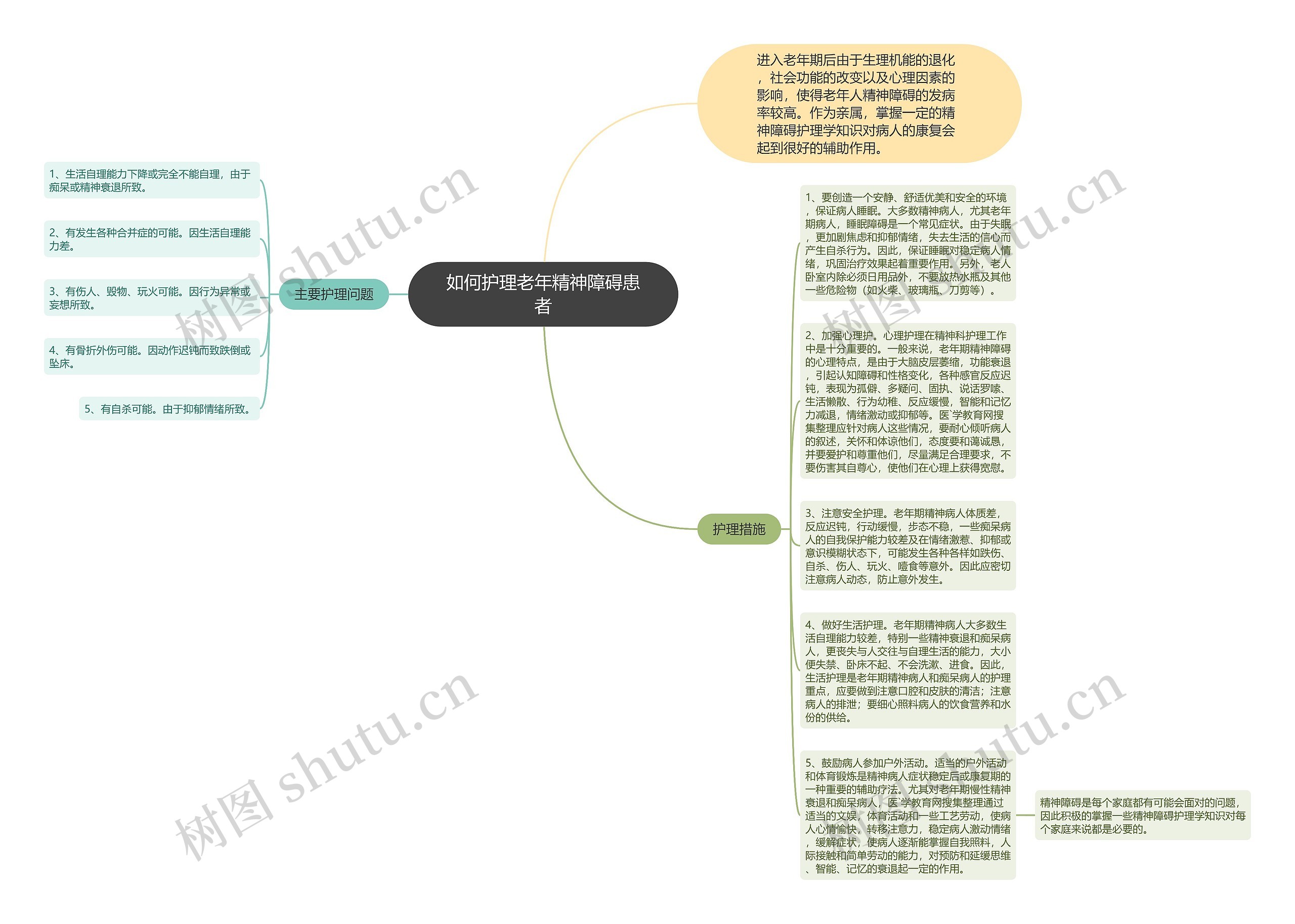 如何护理老年精神障碍患者思维导图