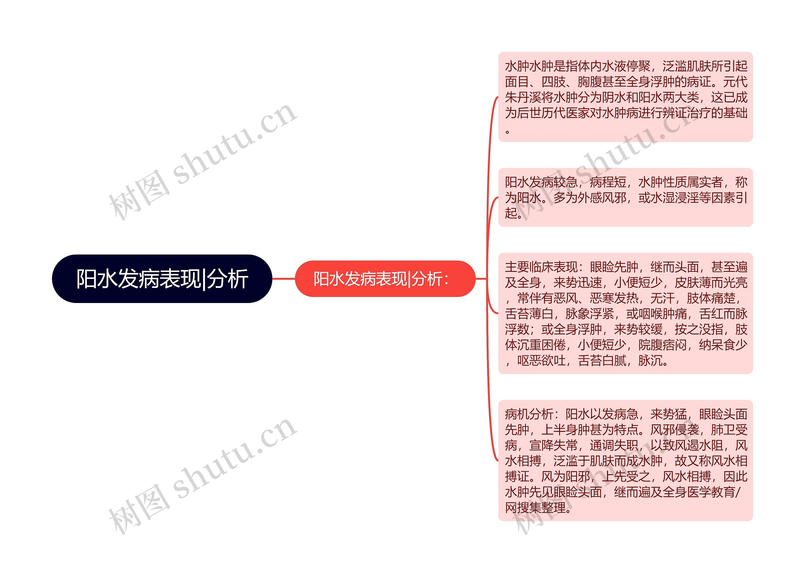 阳水发病表现|分析思维导图