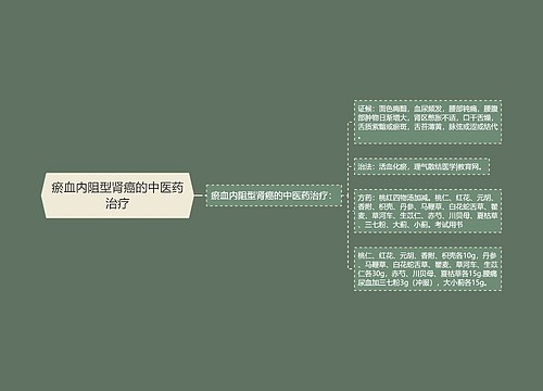 瘀血内阻型肾癌的中医药治疗