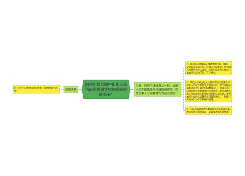 融资租赁合同中出租人是否应承担租赁物的瑕疵担保责任？