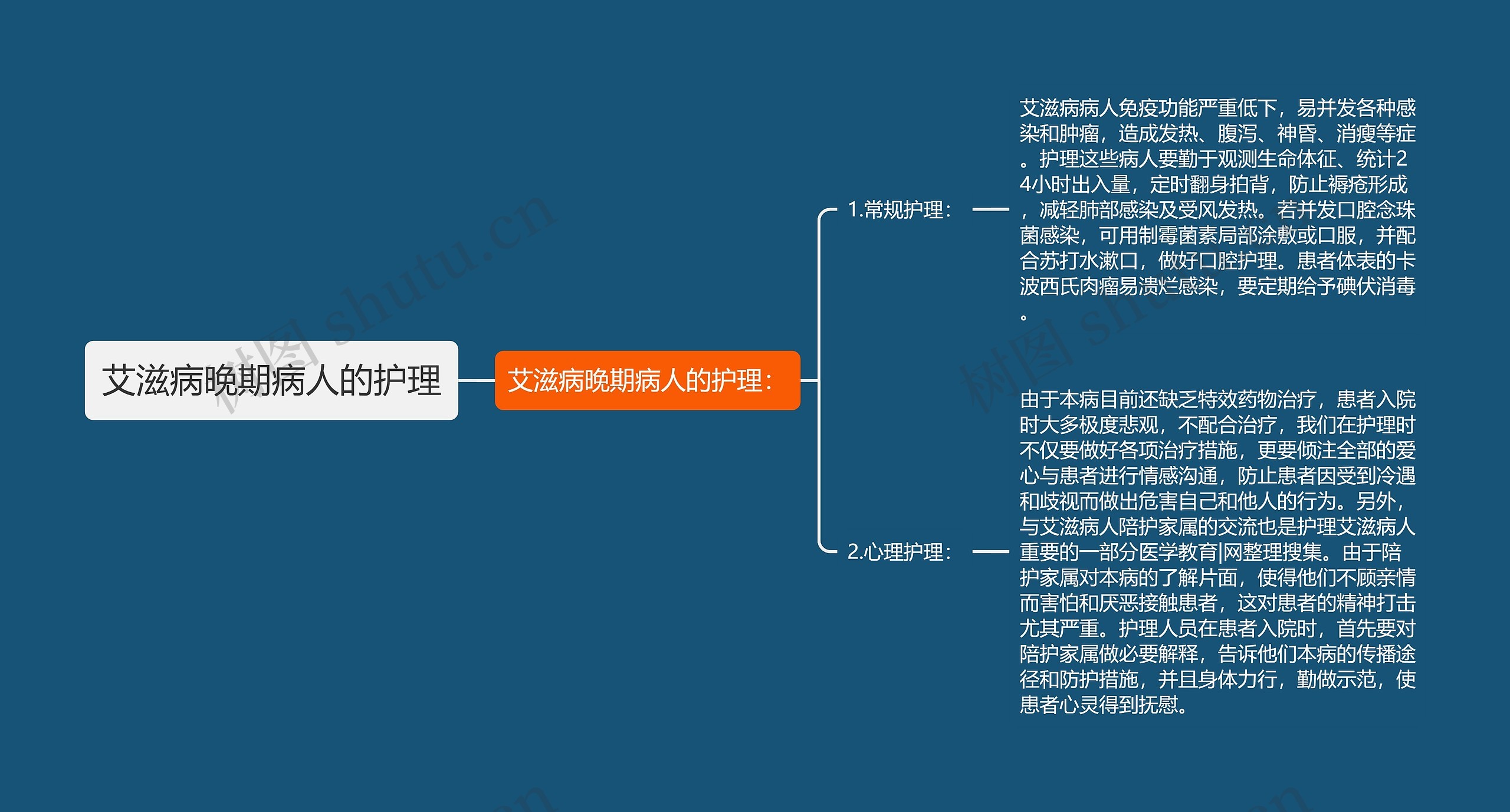 艾滋病晚期病人的护理思维导图