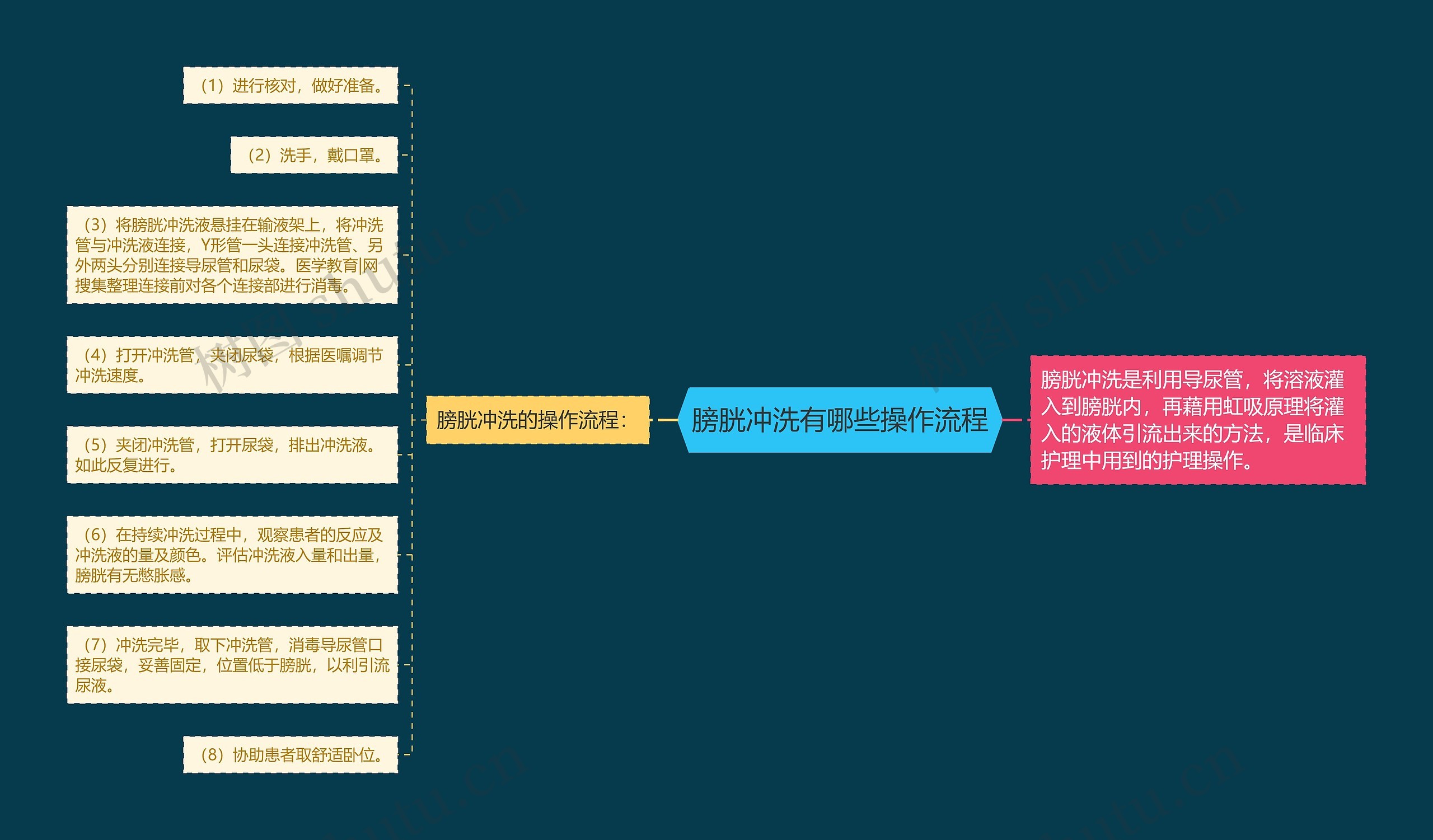 膀胱冲洗有哪些操作流程思维导图