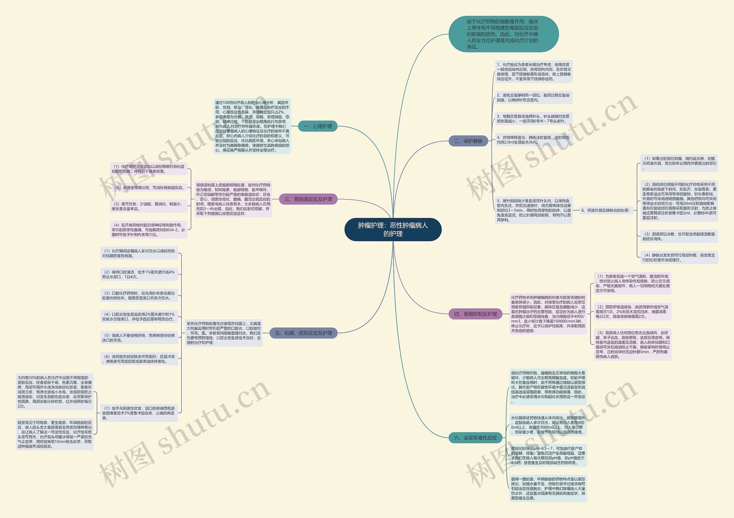 肿瘤护理：恶性肿瘤病人的护理思维导图