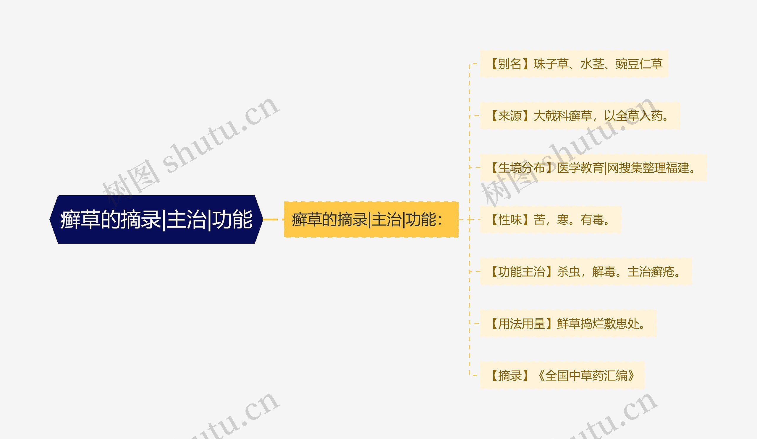 癣草的摘录|主治|功能思维导图