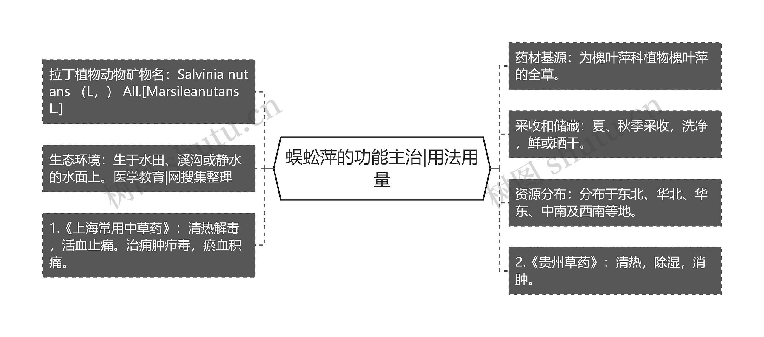 蜈蚣萍的功能主治|用法用量思维导图