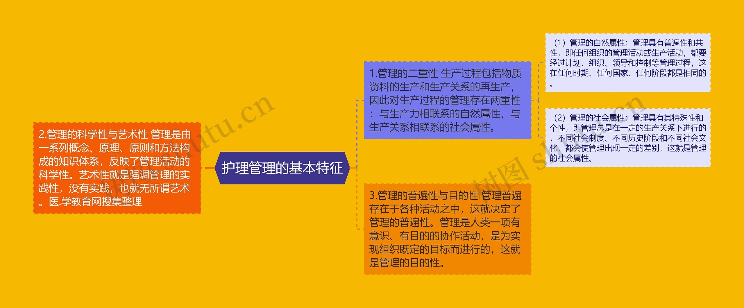 护理管理的基本特征思维导图