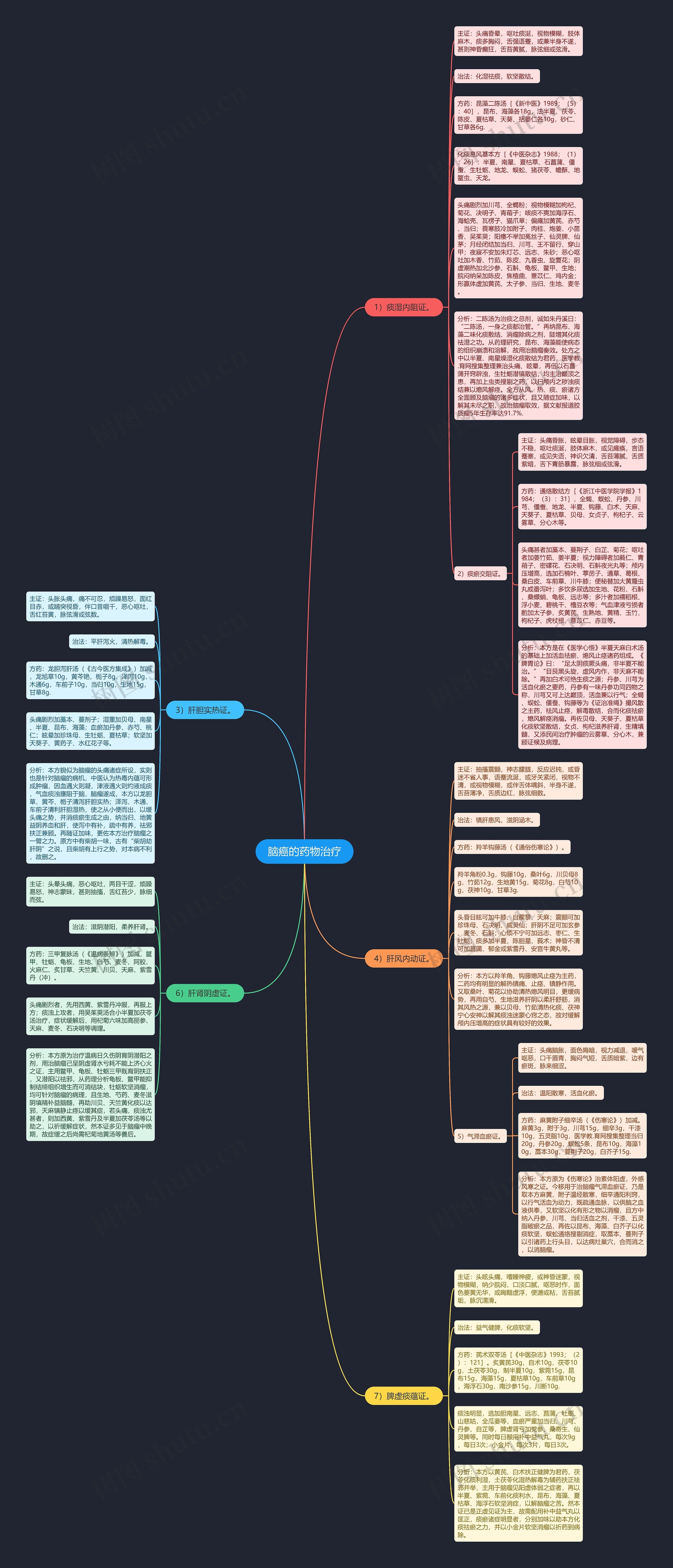 脑癌的药物治疗思维导图
