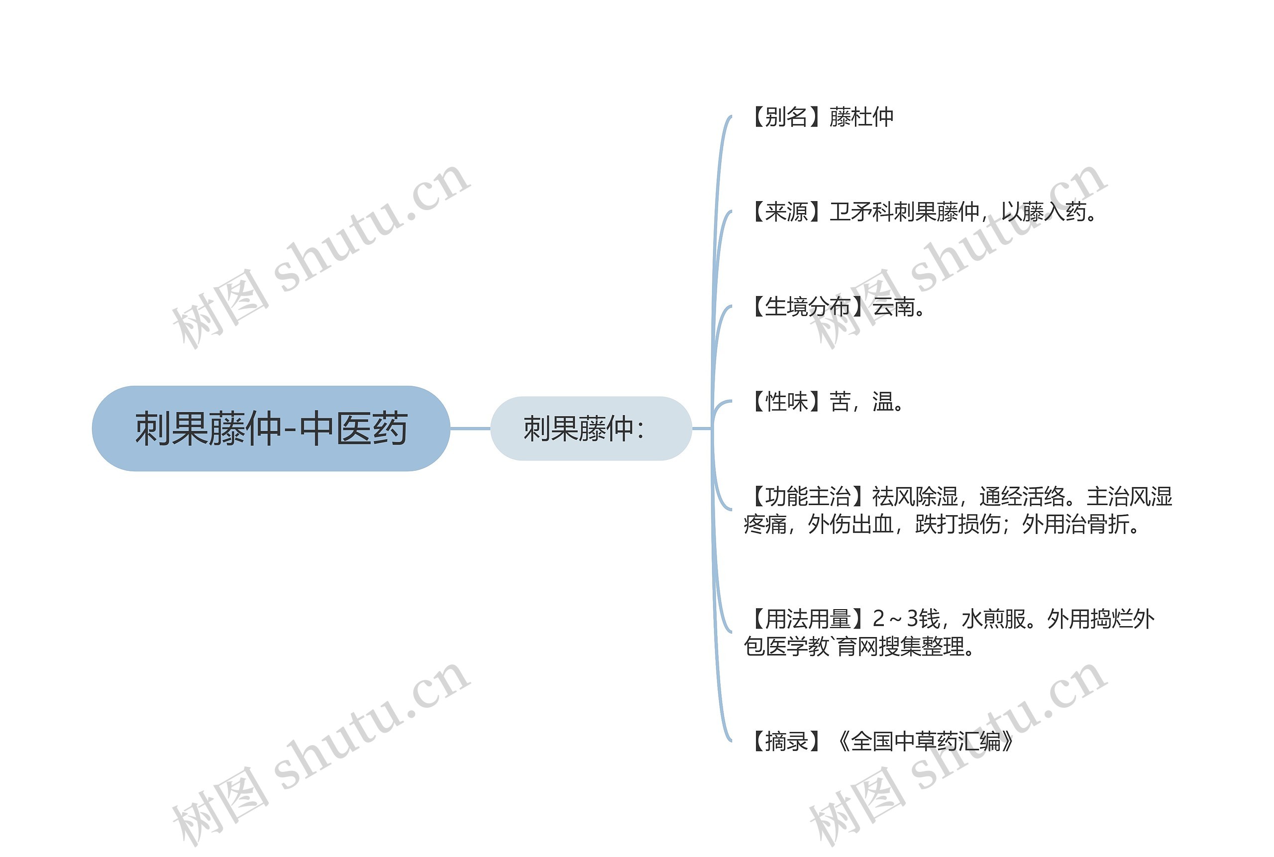 刺果藤仲-中医药思维导图