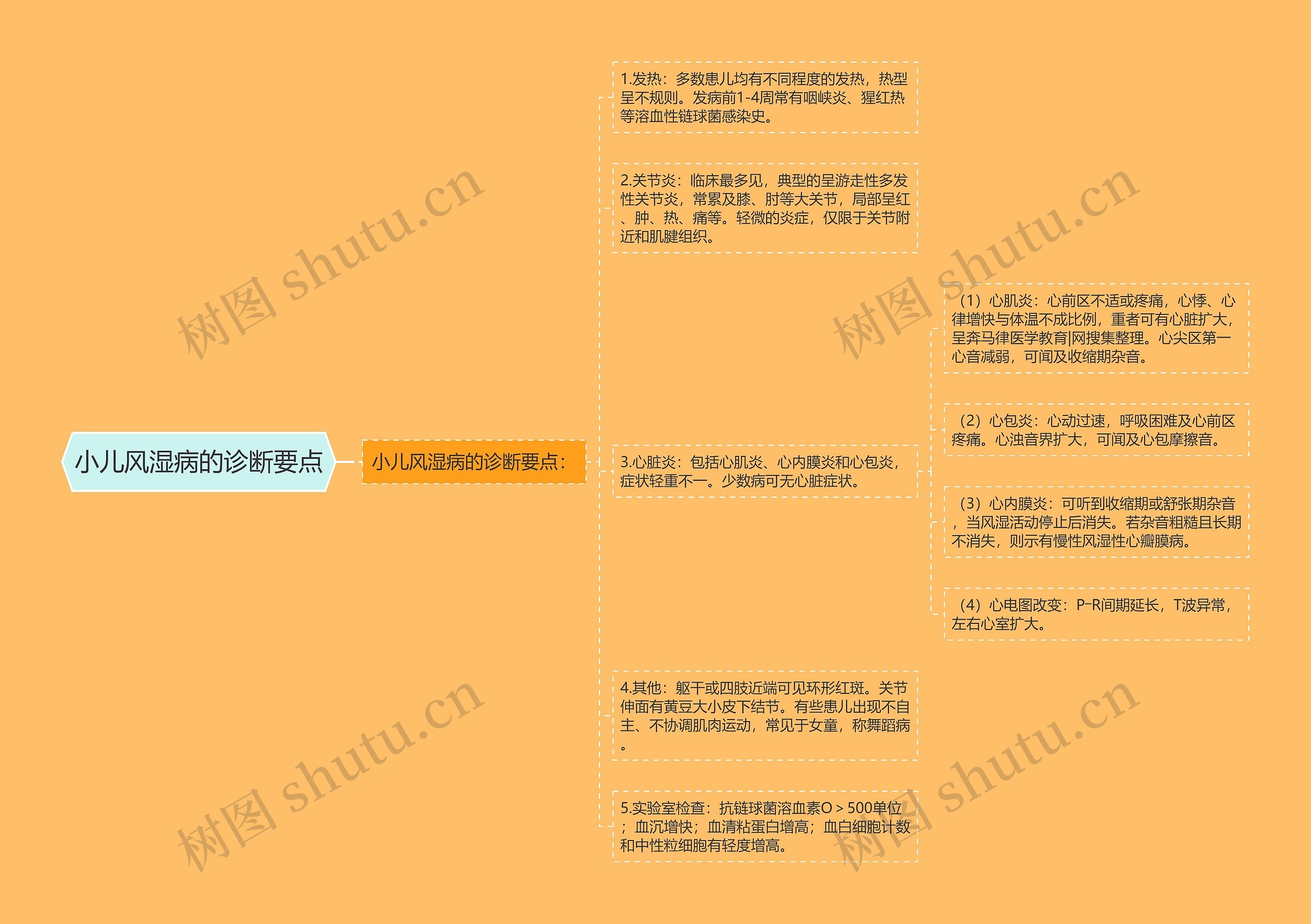 小儿风湿病的诊断要点思维导图