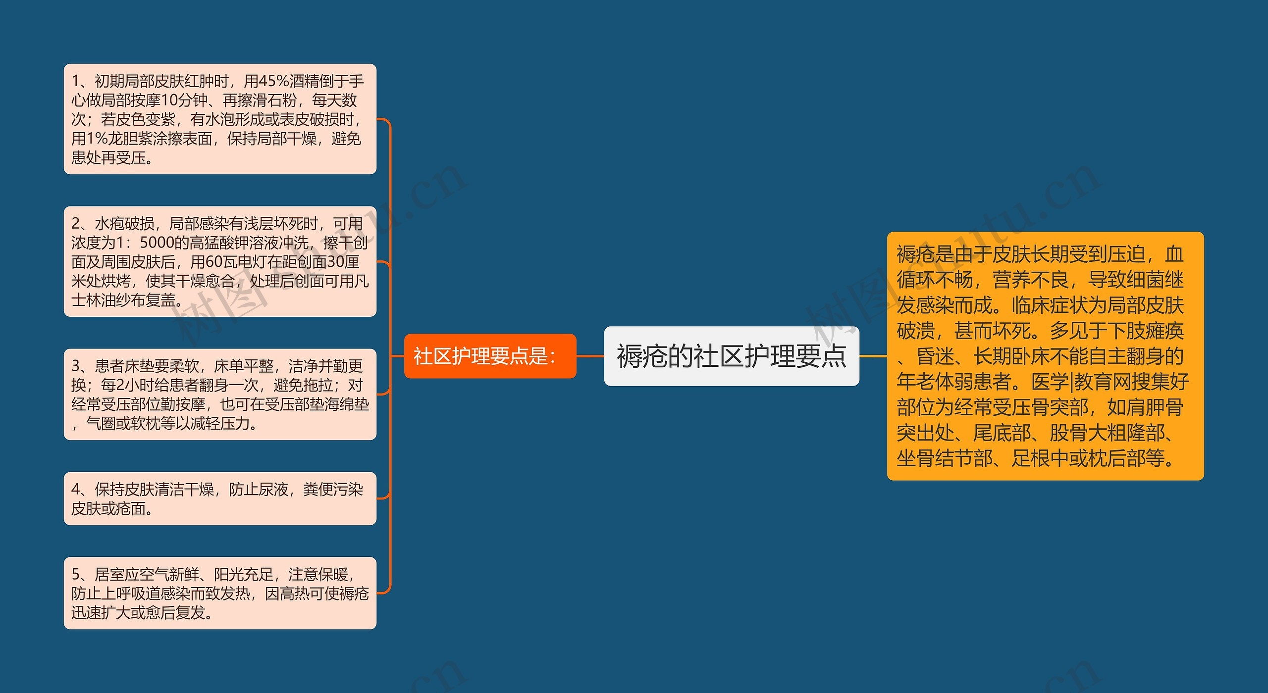 褥疮的社区护理要点思维导图