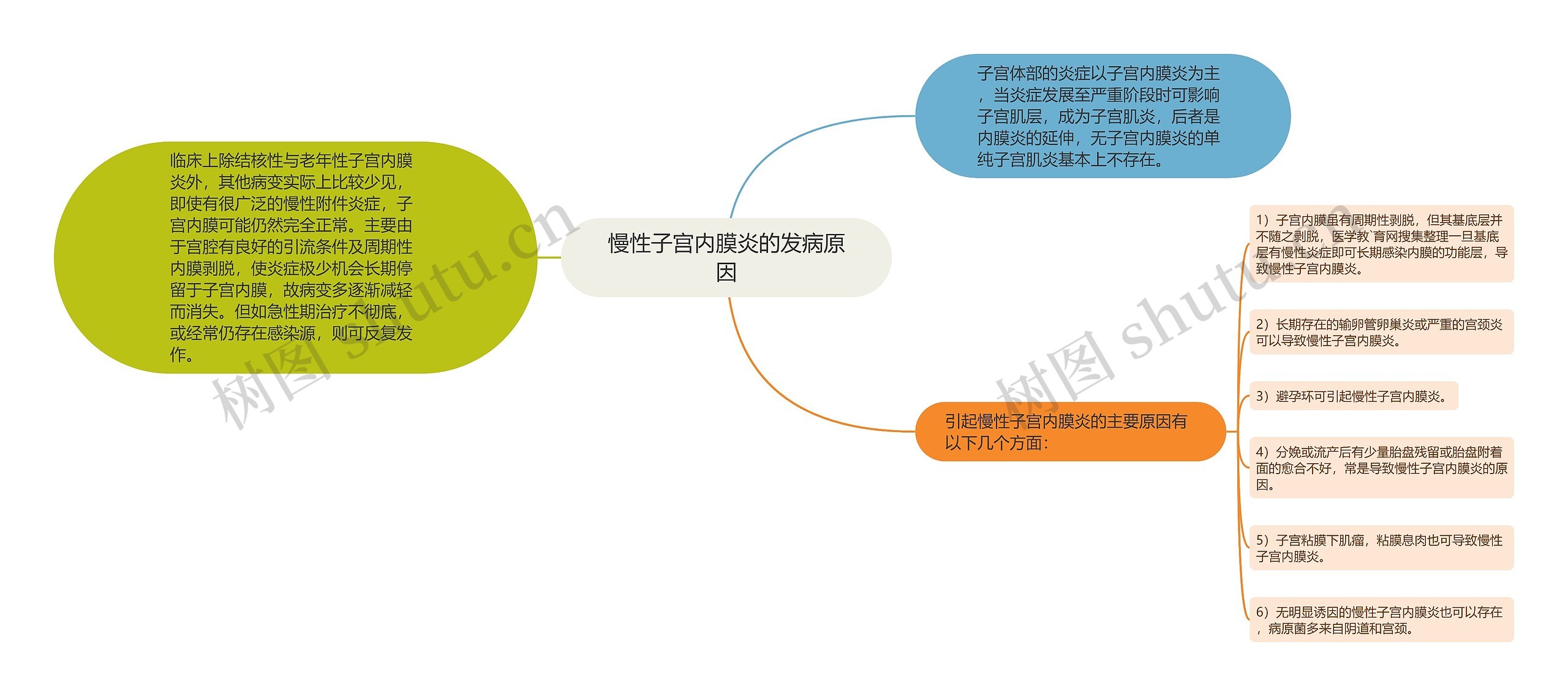 慢性子宫内膜炎的发病原因思维导图