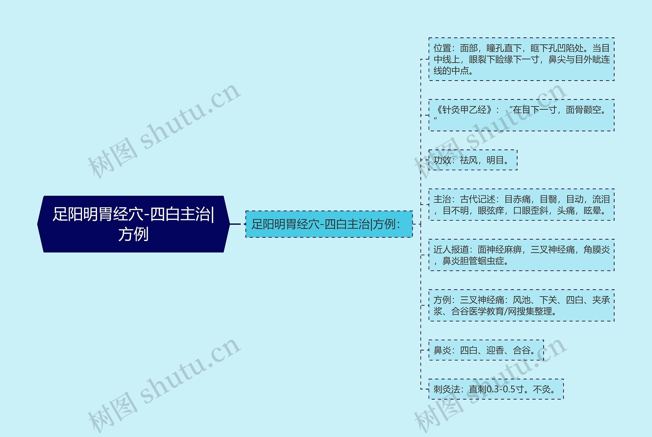 足阳明胃经穴-四白主治|方例思维导图