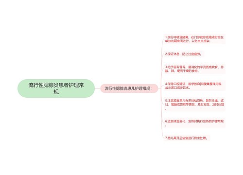 流行性腮腺炎患者护理常规