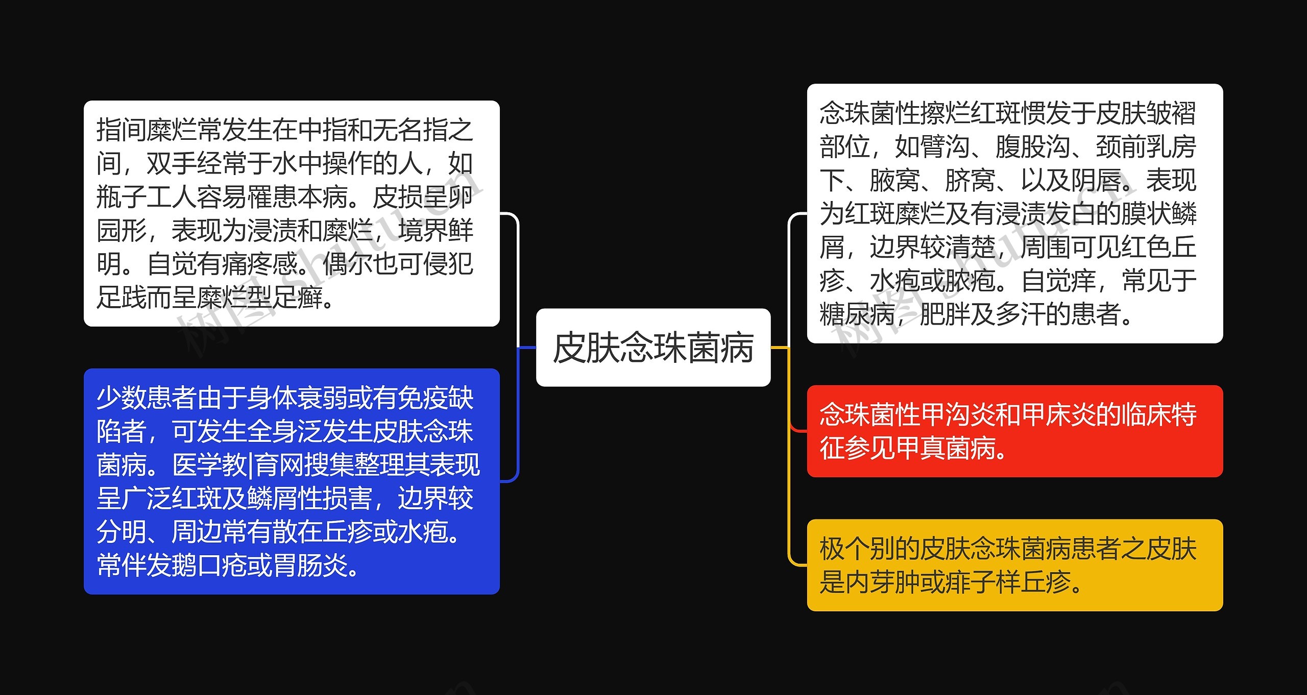 皮肤念珠菌病思维导图