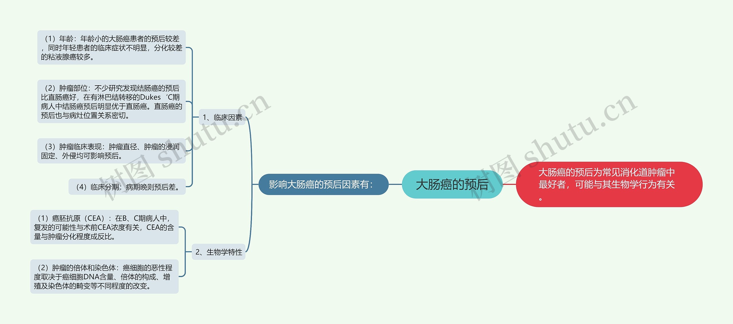 大肠癌的预后思维导图