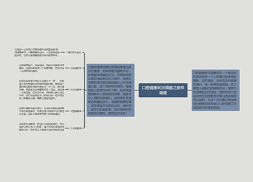 口腔健康状况调查之抽样调查