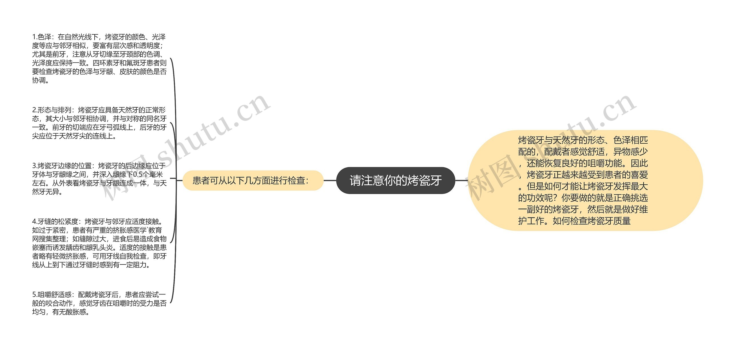 请注意你的烤瓷牙思维导图