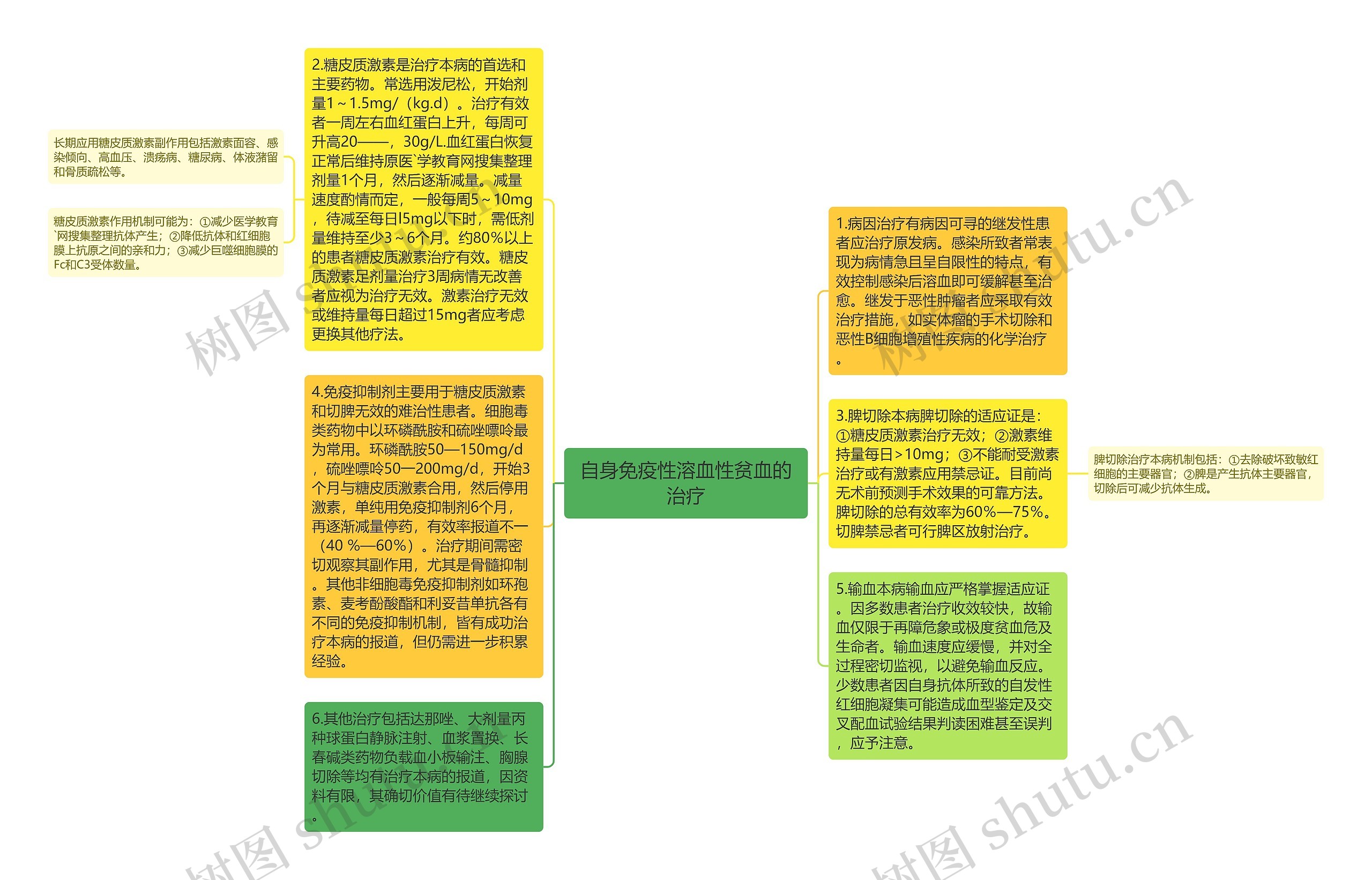 自身免疫性溶血性贫血的治疗思维导图