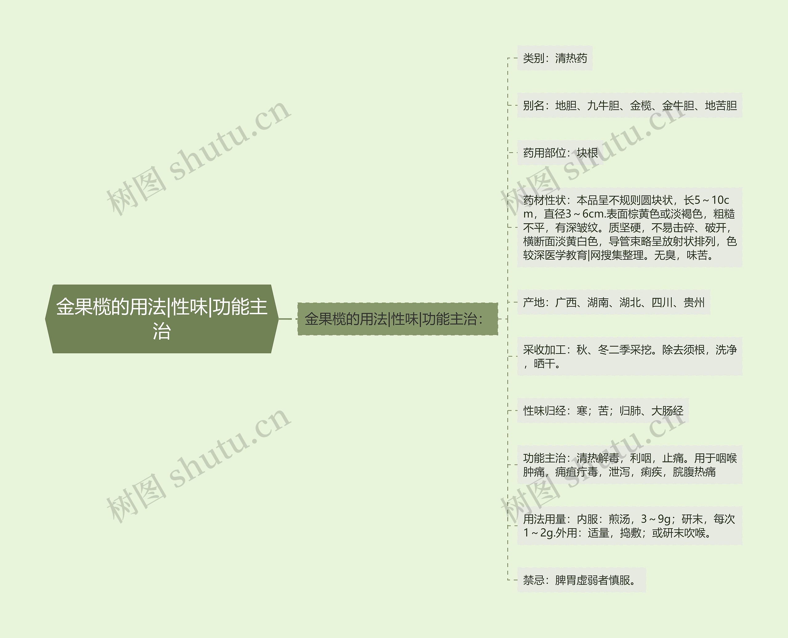 金果榄的用法|性味|功能主治